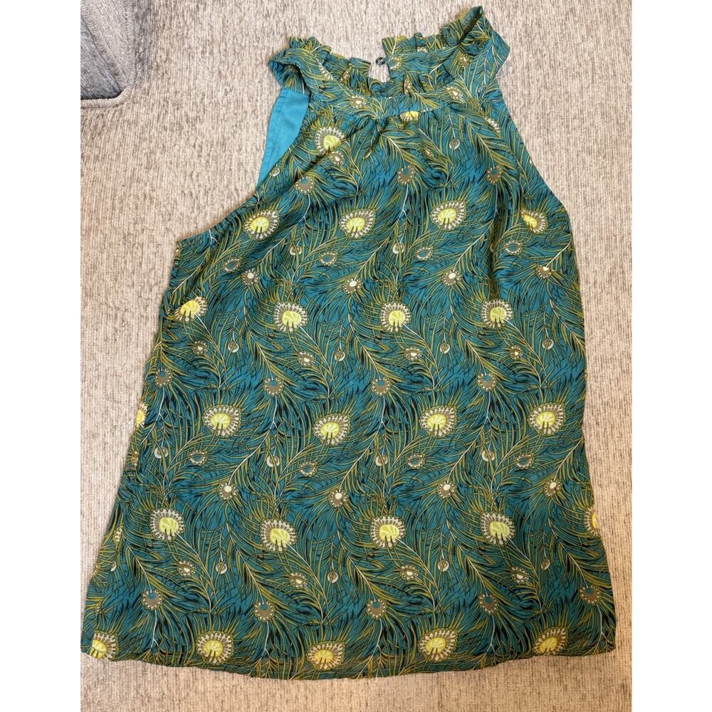 Liberty Of London Small Shirt Womens Tank Top For Target Peacock Feathers Green